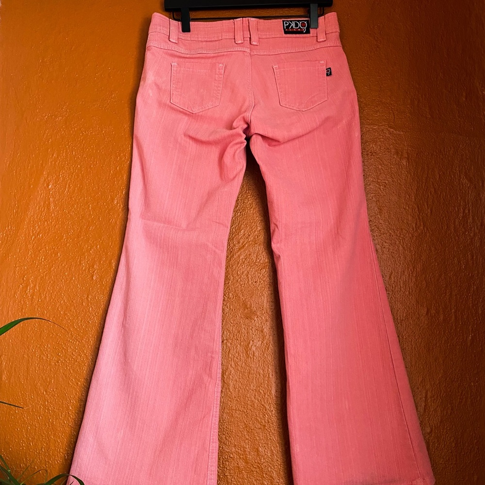 Pink Lowrise Flare Jeans